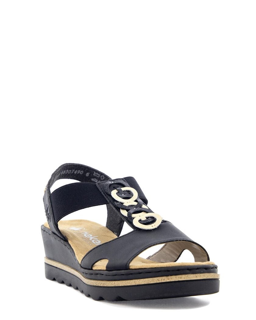 Rieker Svart Sandalett