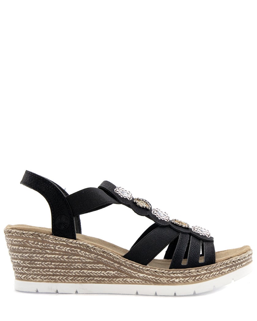 Rieker Svart Sandalett